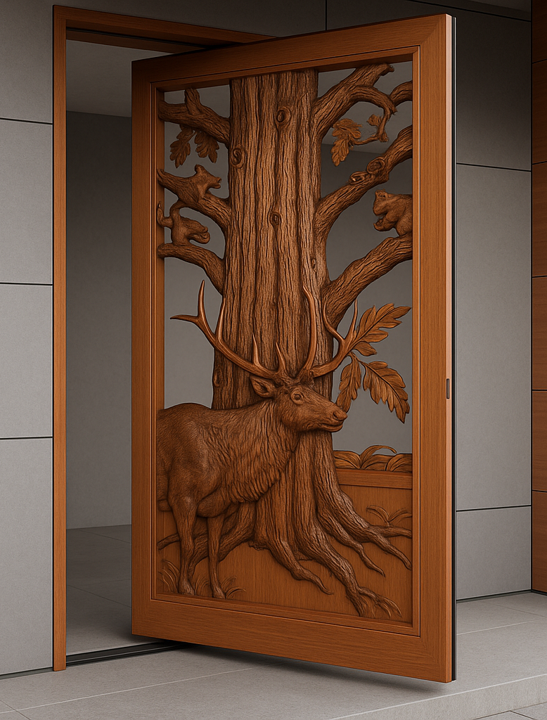 Ele Carved Pivot Door