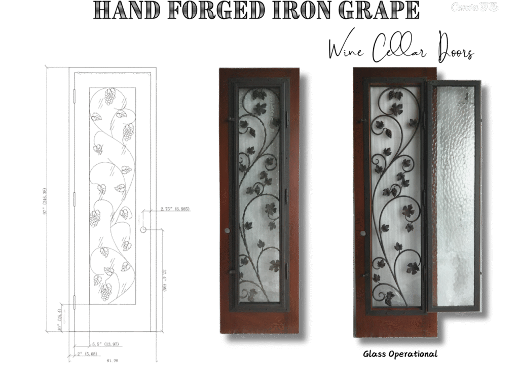 Hand Forged Iron Grape Door
