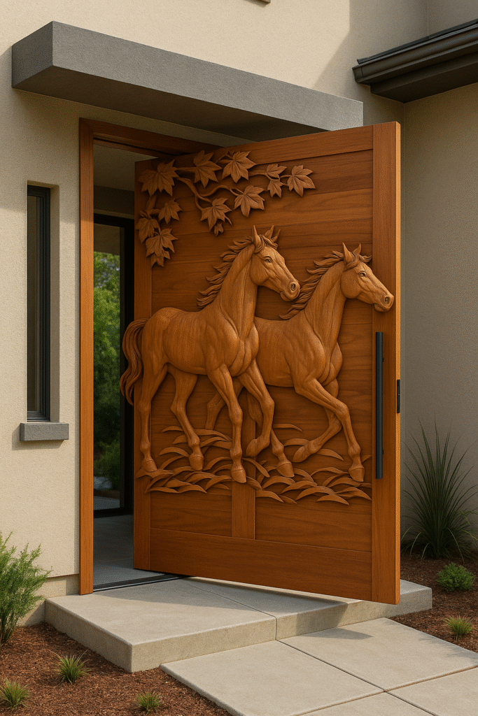 Horses Racing Door as Entrance
