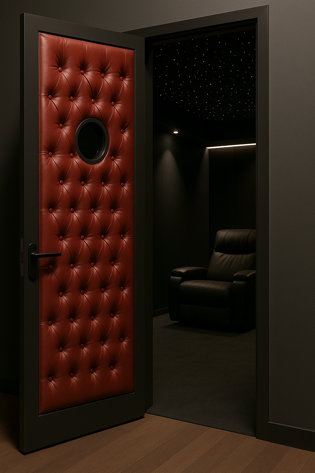 Jennifer Theater Door AI powered Red Vinyl