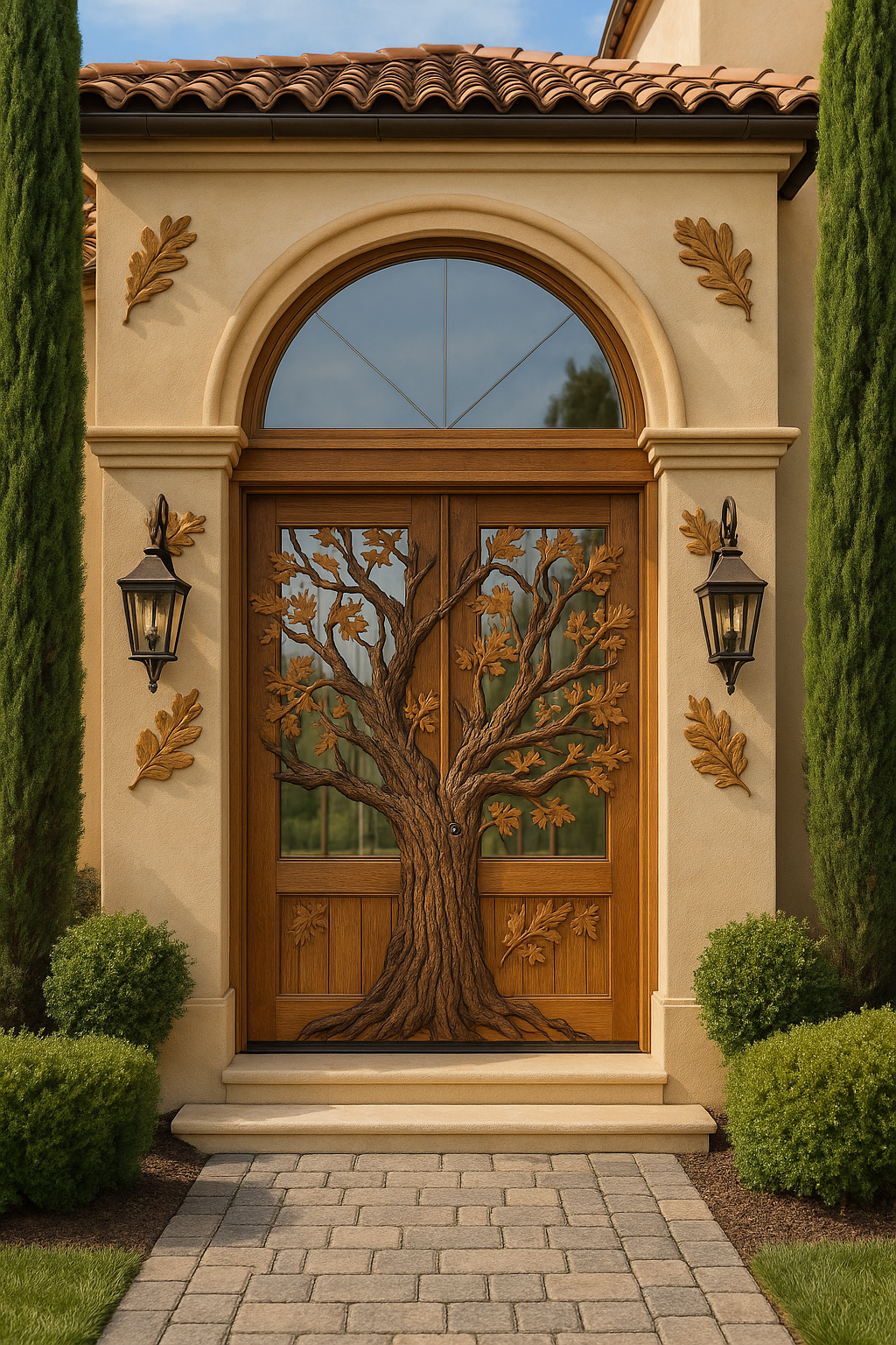 Oak Entry Way For A Meditteranian Home