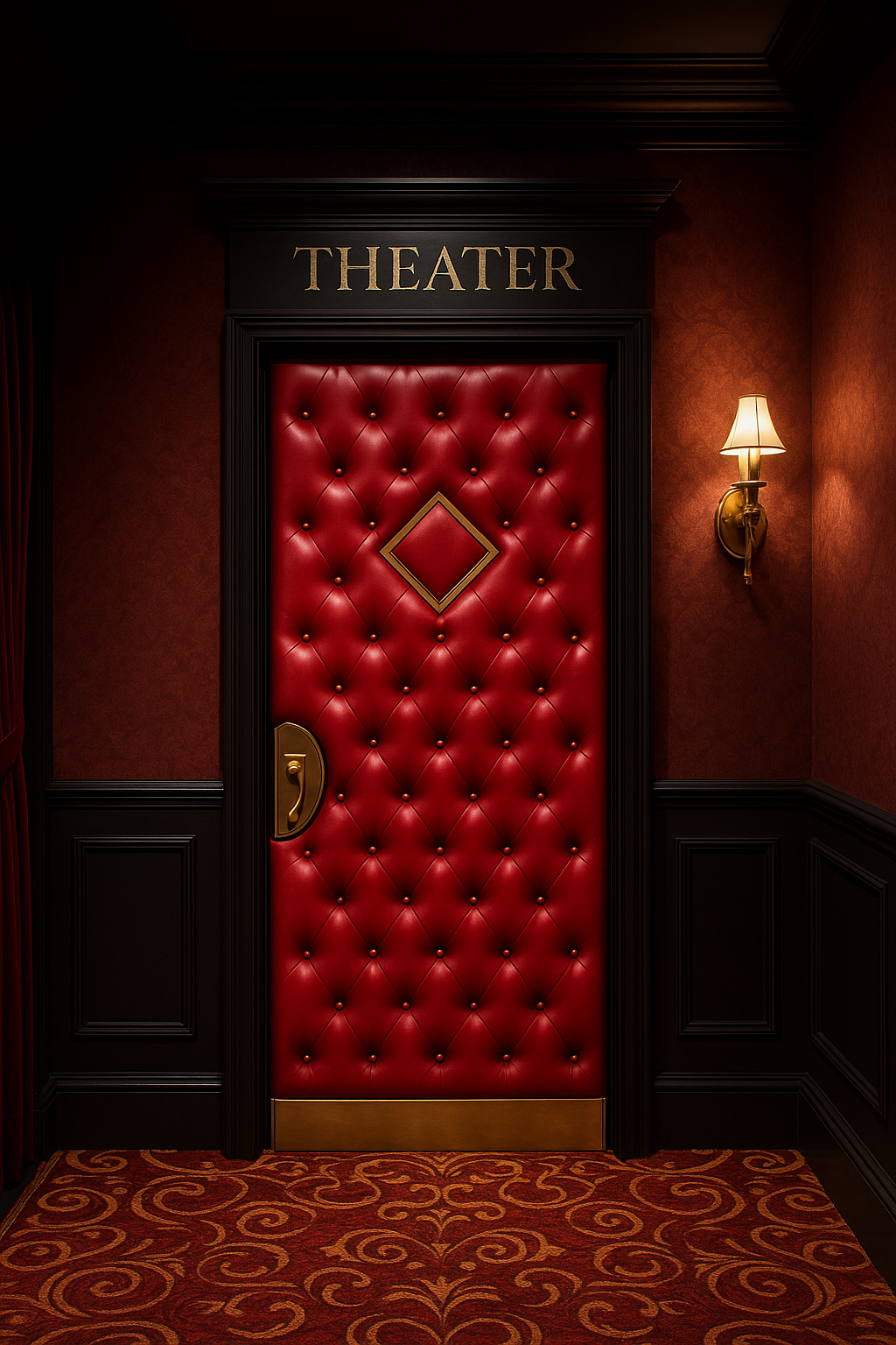 Steven Theater Door-Red Vinyl AI Powered