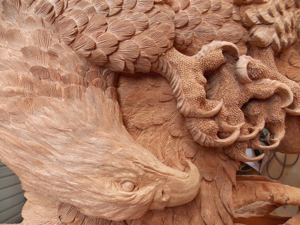 Carved Eagle Without Stain