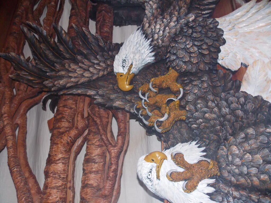 Carved Eagles Stained