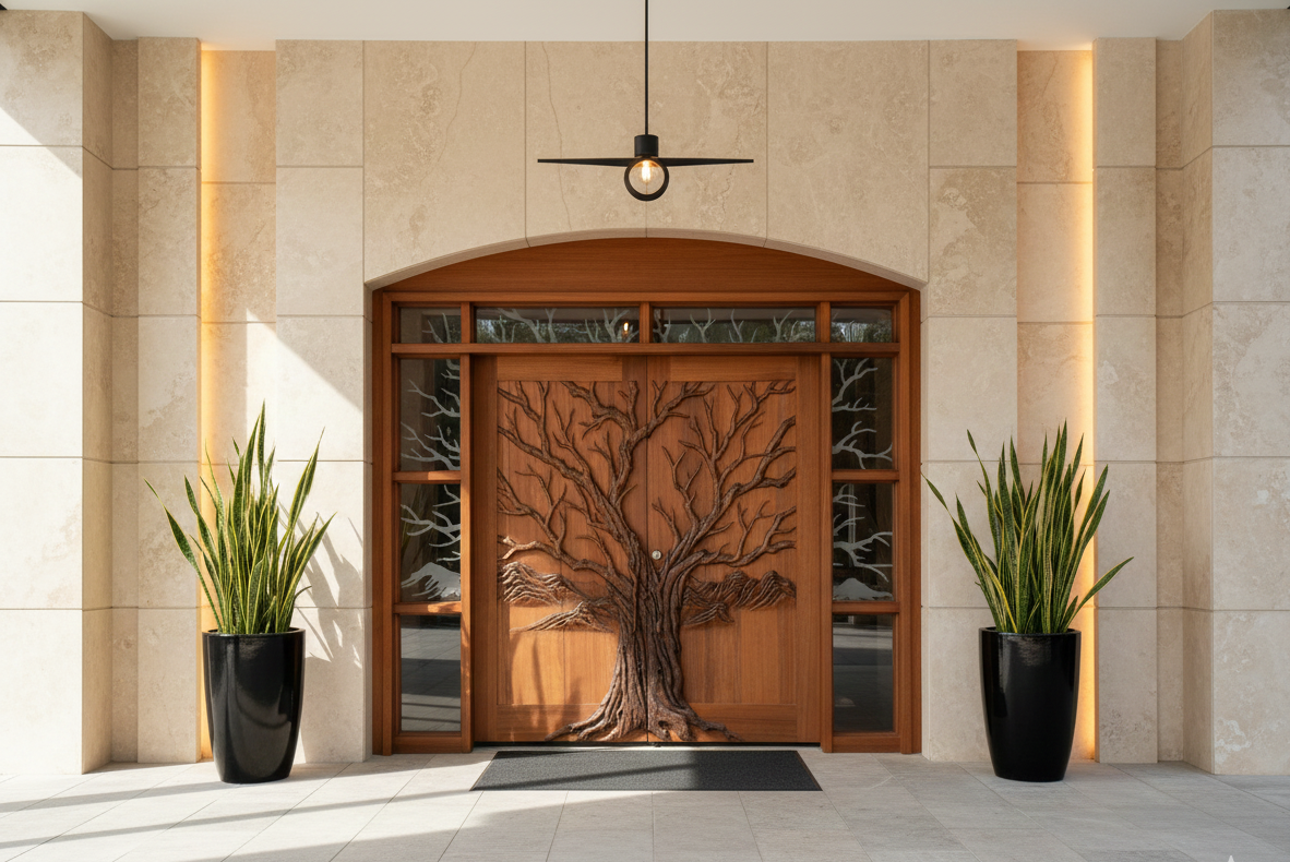 Fine Art Tree Door For A Grand Hotel