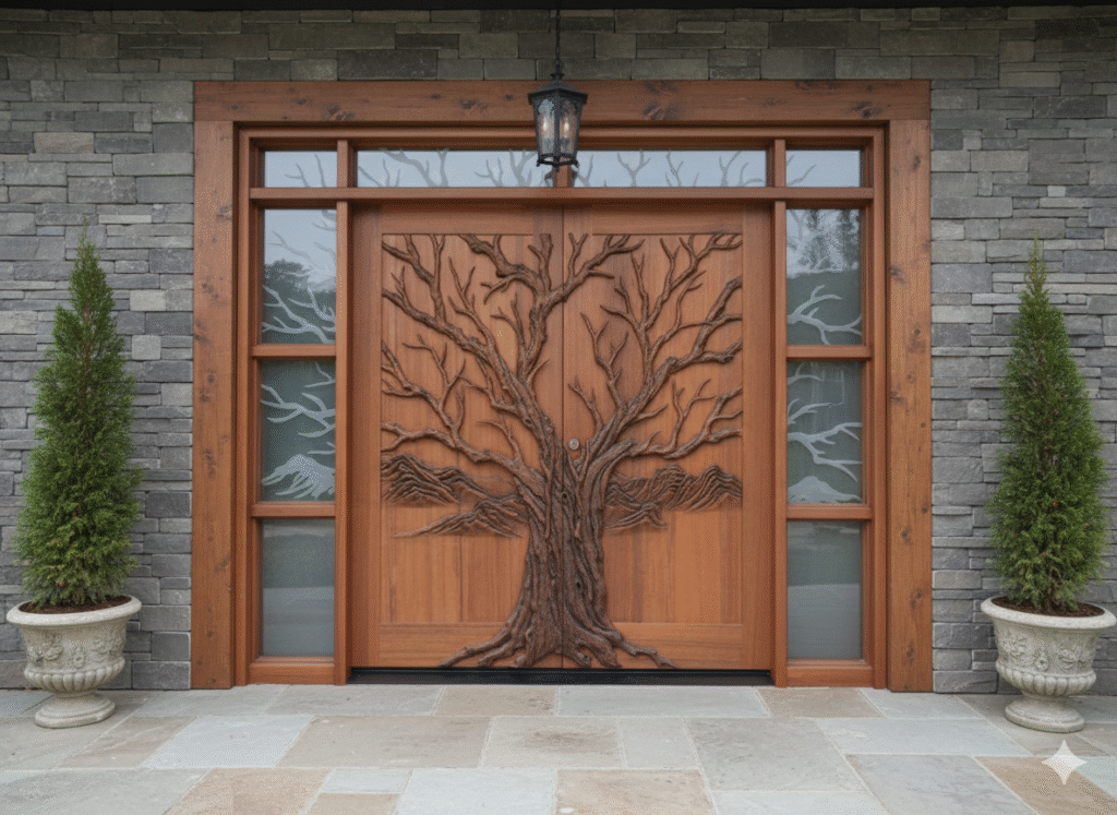 Fine Art Tree Door For A Cabin Home