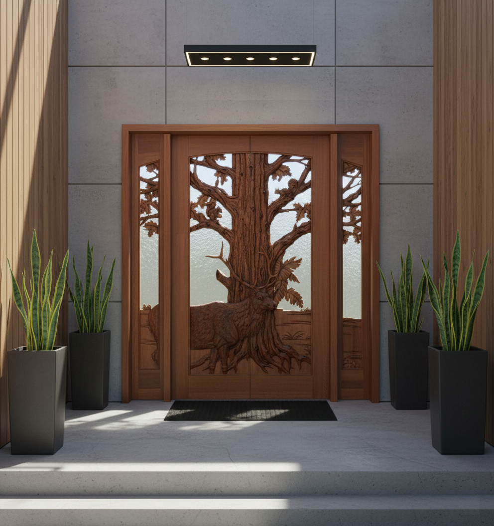 Forest Guardian Double Door For A Modern Home