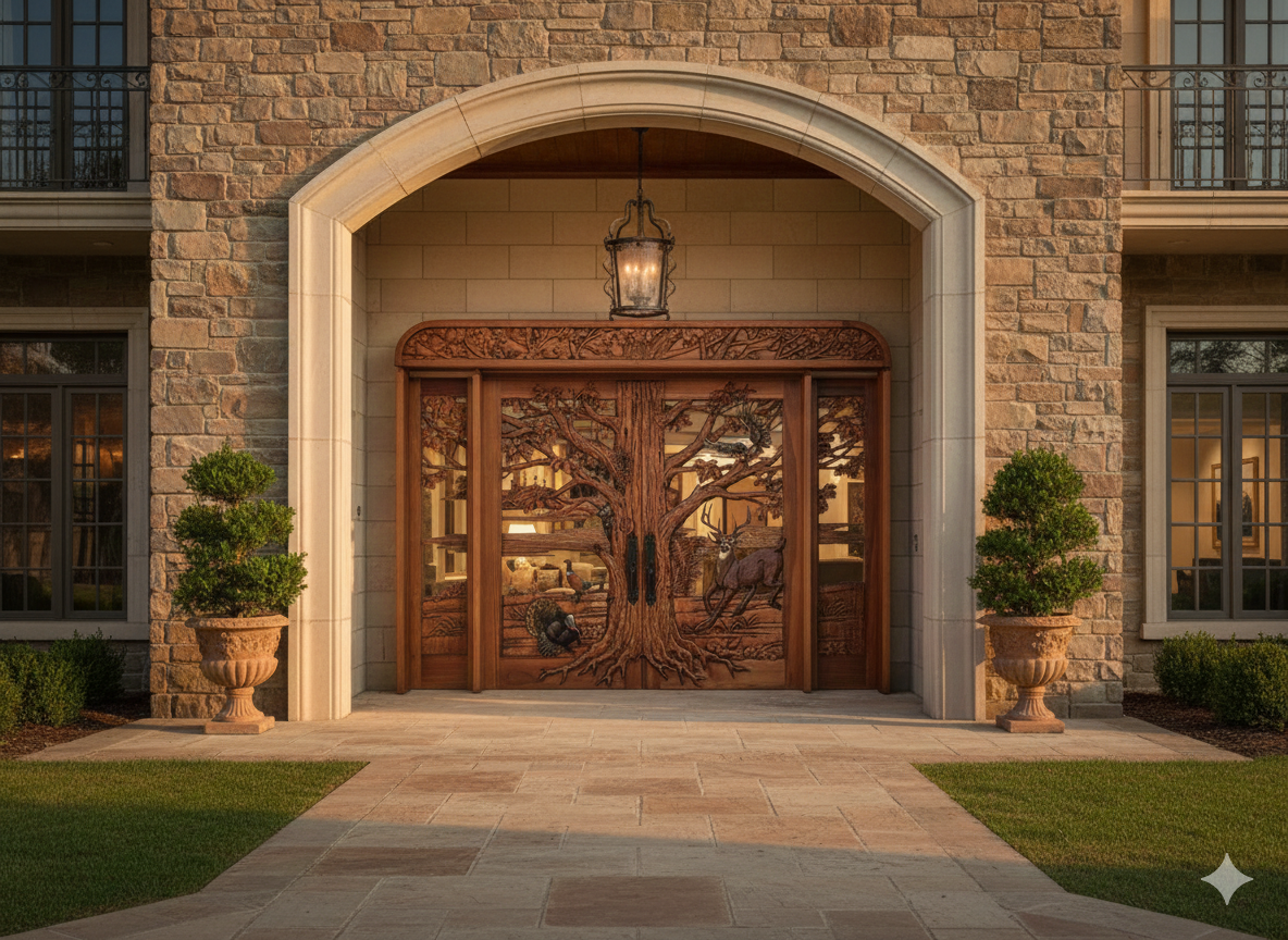 Nature Embrace Door For A Villa