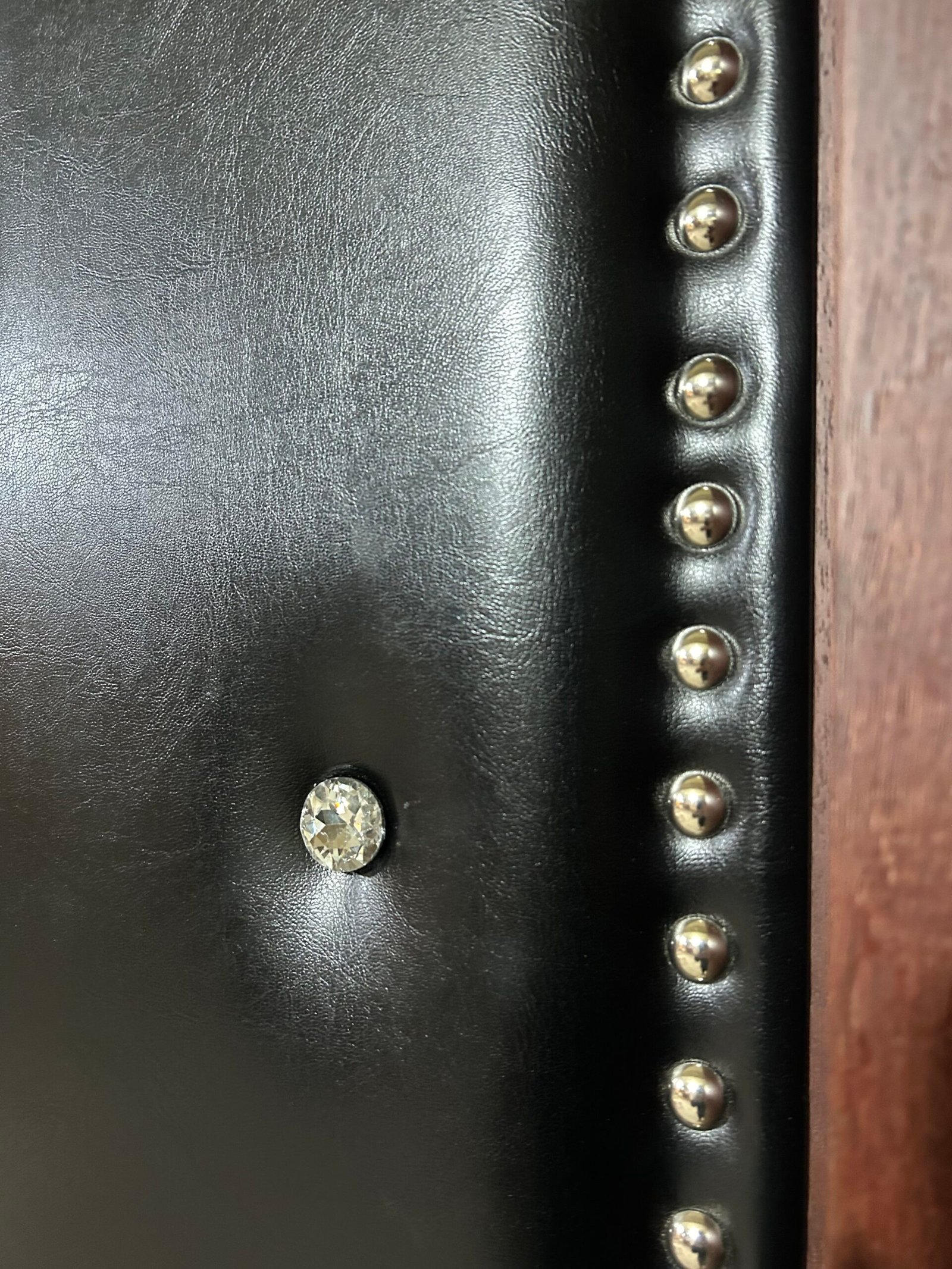 Crystal Button and Silver Pins