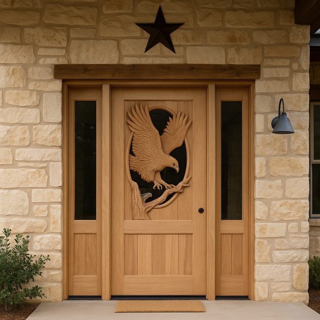 Bald Eagle Carved Door