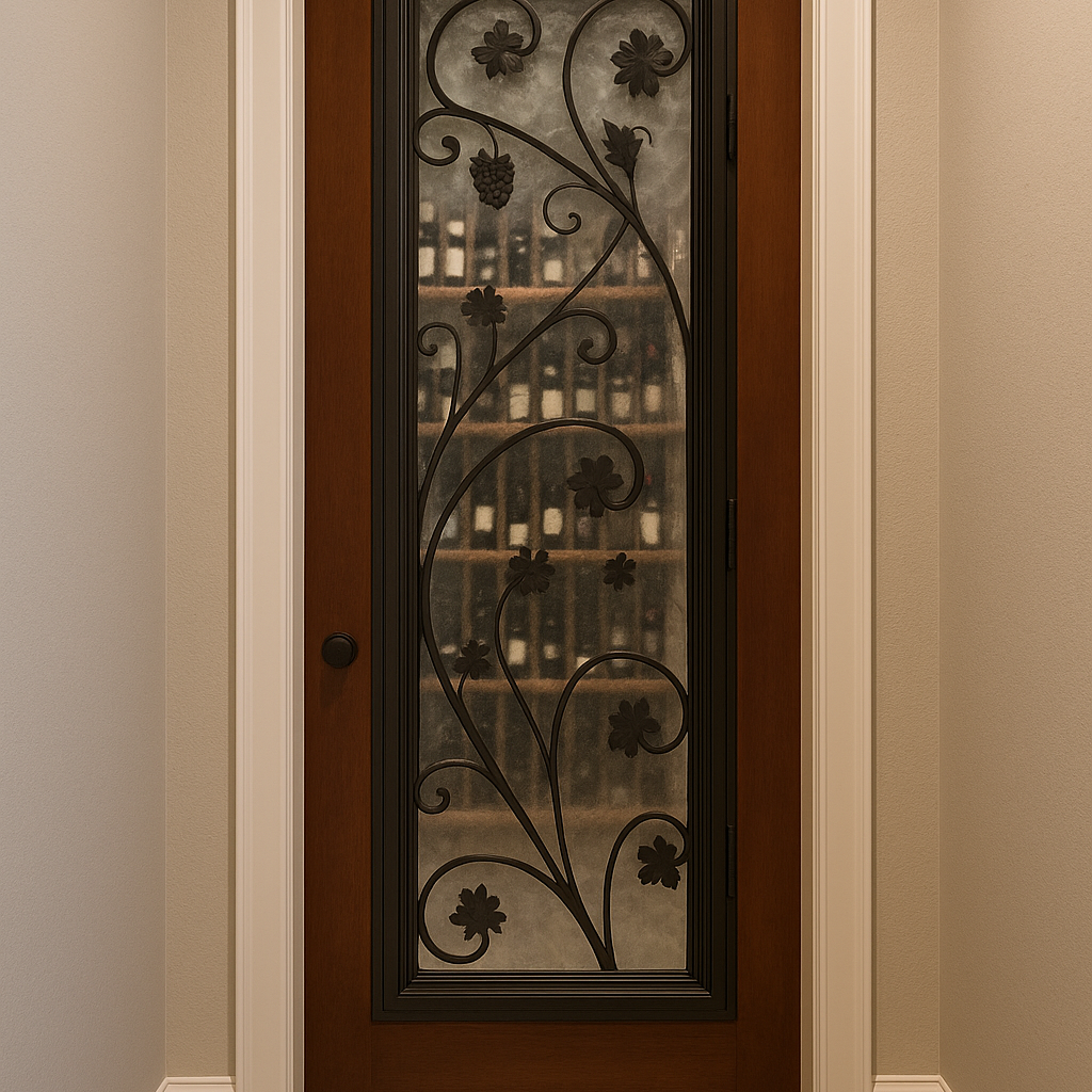 Hand Forged Iron Grape Door For Wine Room
