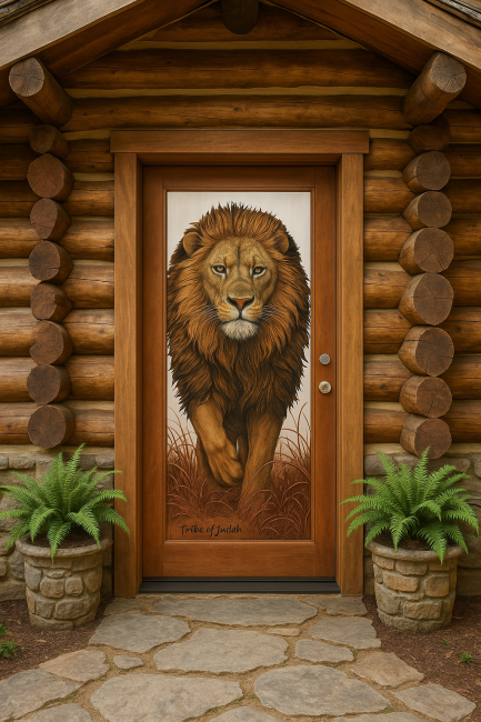 Lion Door For A Cabin