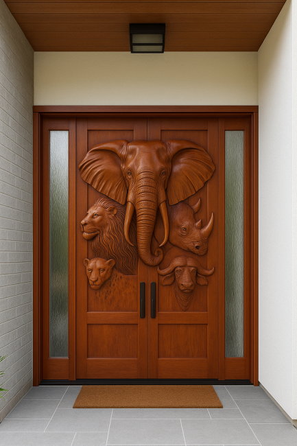 Wild Africa Double Door With Sidelights